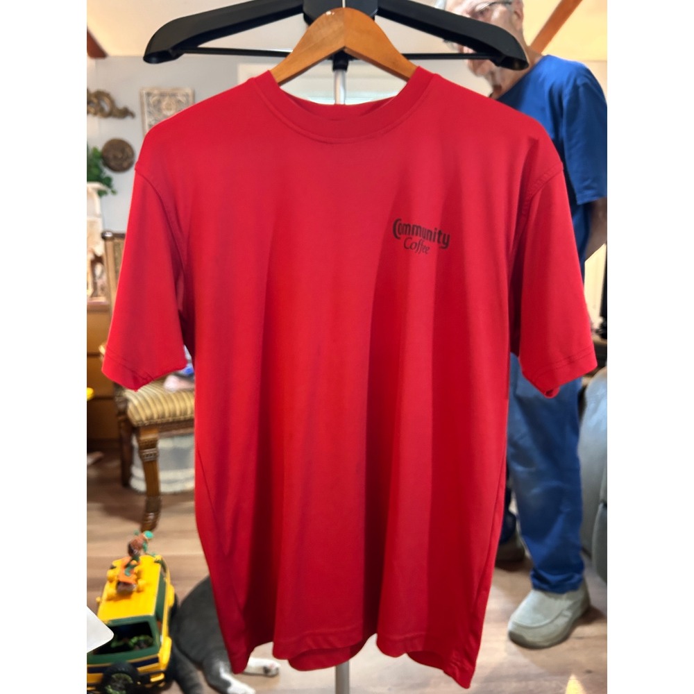 UltraClub‎ Cool-N-Dry Mens Red Community Coffee  Performance T-Shirt Size XL